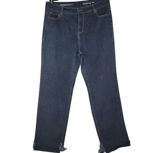 Avenue‎ Straight Leg Distressed Ankle Blue Jeans